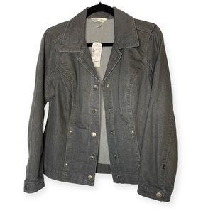 Christopher & Banks Blue Grey Women's Button Down Denim Jacket, Size Small